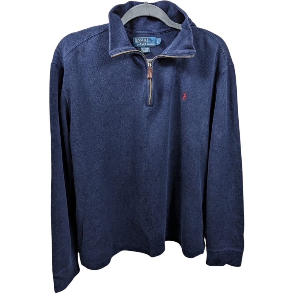 Polo Estate Rib Quarter Zip Pull Over Sz L